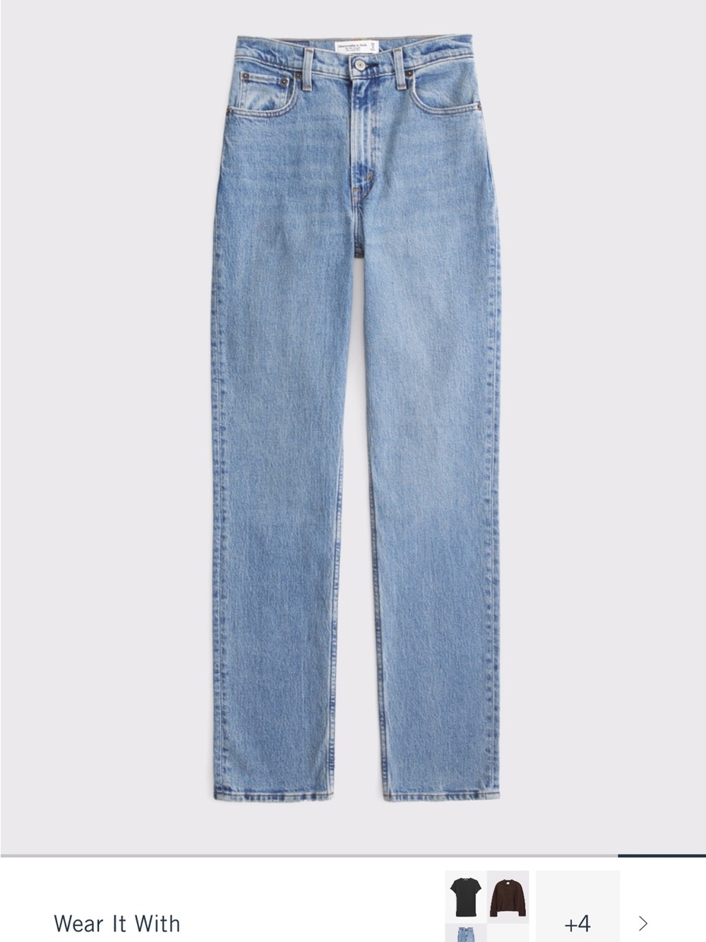 Abercrombie & Fitch The 90s Straight Ultra High Rise Jeans in light medium wash